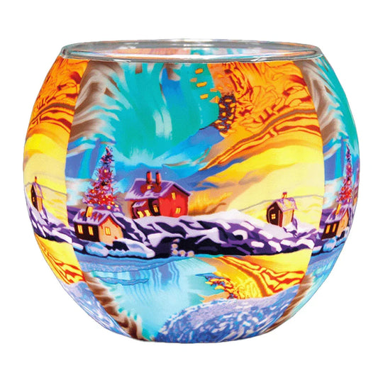 Leuchtglas Northern Light, H90 x Ø110 mm, KERZENFARM HAHN