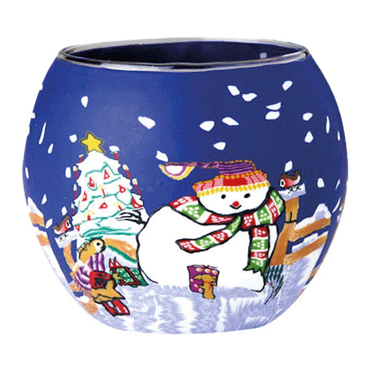 Leuchtglas Snowman, H90 x Ø110 mm, KERZENFARM HAHN
