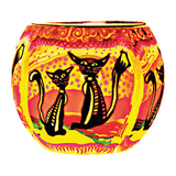 Leuchtglas Two Cats, H90 x Ø110 mm, KERZENFARM HAHN