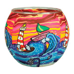 Leuchtglas Waves, H90 x Ø110 mm, KERZENFARM HAHN