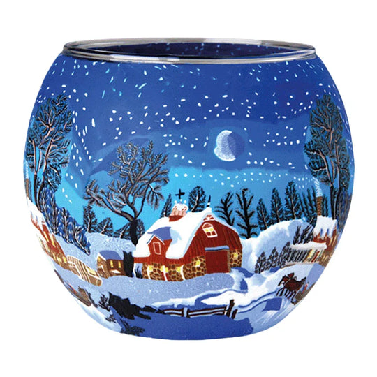 Leuchtglas Winternight in Canada, H90 x Ø110 mm, KERZENFARM HAHN