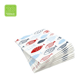 Lunchservietten „Fish on Tour“, 33x33 cm, 3-lagig, Home Fashion®, 20 Stück