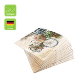 Lunchservietten „Flower Bike“, 33x33 cm, 3-lagig, Home Fashion®, 20 Stück - luterna.de