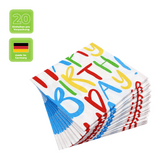 Lunchservietten „Happy Birthday!“, 33x33 cm, 3-lagig, Home Fashion®, 20 Stück