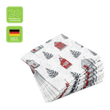 Lunchservietten „Röd Hus“, 33x33 cm, 3-lagig, Home Fashion®, 20 Stück - luterna.de