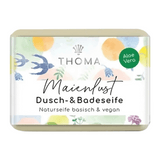 Maienlust – Sheabutterseife mit Aloe Vera – vegan, THOMA Naturseifen-Manufaktur, mit floralem Duft, 100 g, Körperpflege