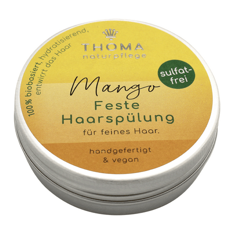 Feste Haarspülung für feines Haar – Mango, THOMA Naturseifen-Manufaktur, handgefertigt & vegan, Aludose