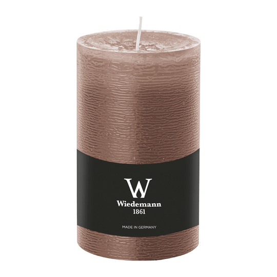 Marble Rustik Stumpenkerze Cashmere, Wiedemann, 130/78 mm, Brenndauer 63h, durchgefärbt