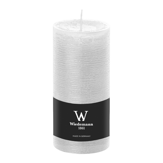Marble Rustik Stumpenkerze Weiß, 160/68 mm, Wiedemann, Brenndauer 66h, durchgefärbt