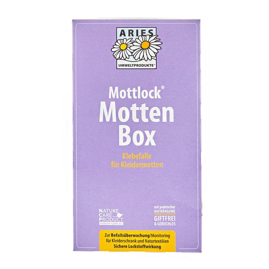 Mottlock Mottenbox Kleidermotte, ARIES Umweltprodukte, 100% natürlich, Klebefalle