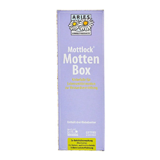 Mottlock Mottenbox Lebensmittelmotte, ARIES Umweltprodukte, Klebefalle für Lebensmittelmotten zur Bestandsermittlung, 3 Stück, Haus & Küche