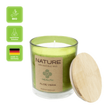 NATURE HEALTH, Duftkerze im Glas, Aloe Vera, 100% NATURAL WAX, 85/70 mm, Brenndauer ca. 25h - luterna.de