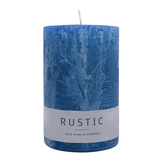 RUSTIC-Stumpenkerze Nachtblau, WENZEL, 110/70 mm, Brenndauer ca. 51h, selbstverlöschend