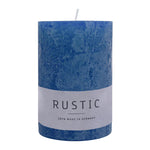 RUSTIC-Stumpenkerze Nachtblau, WENZEL, 80/60 mm, Brenndauer ca. 25h, selbstverlöschend