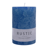 Stumpenkerze aus Paraffin, Nachtblau, Rustic, WENZEL, 80/60 mm, Brenndauer ca. 25h, selbstverlöschend