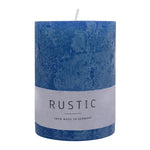 RUSTIC-Stumpenkerze Nachtblau, WENZEL, 80/70 mm, Brenndauer ca. 34h, selbstverlöschend