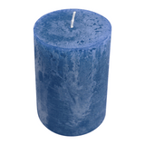 Stumpenkerze aus Paraffin, Nachtblau, Rustic, WENZEL, 80/70 mm, Brenndauer ca. 34h, selbstverlöschend