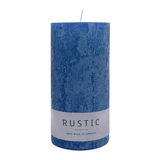 Stumpenkerze aus Paraffin, Nachtblau, Rustic, WENZEL, 140/70 mm, Brenndauer ca. 69h, selbstverlöschend
