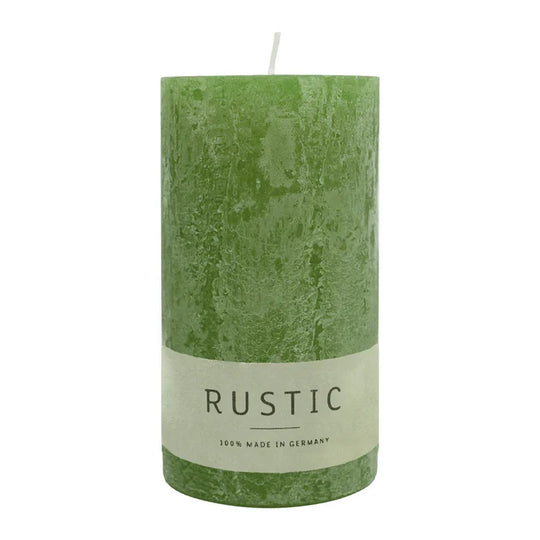 RUSTIC-Stumpenkerze Olive, WENZEL, 110/60 mm, Brenndauer ca. 38h, selbstverlöschend