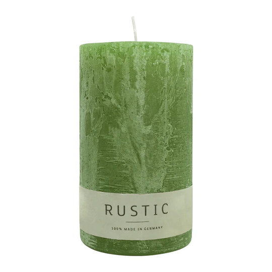 RUSTIC-Stumpenkerze Olive, WENZEL, 140/80 mm, Brenndauer ca. 76h, selbstverlöschend