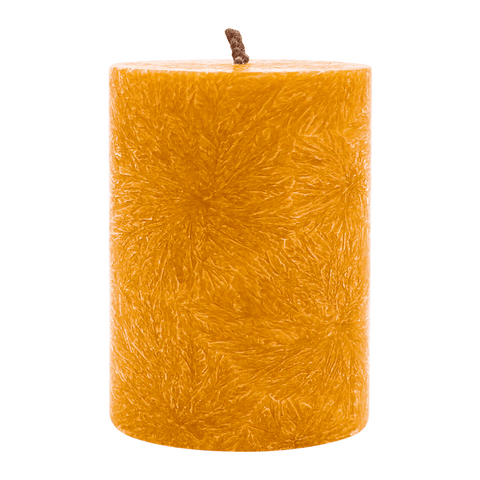Stumpenkerze aus Stearin, 50/65 mm, Orange, KERZENFARM HAHN, Brenndauer ca. 15h