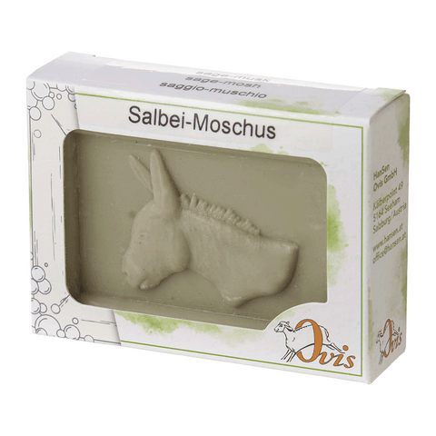Ovis Eselmilchseife Salbei-Moschus, 100% Bio, für die tägliche Dusche, eckig, 100 g, verpackt