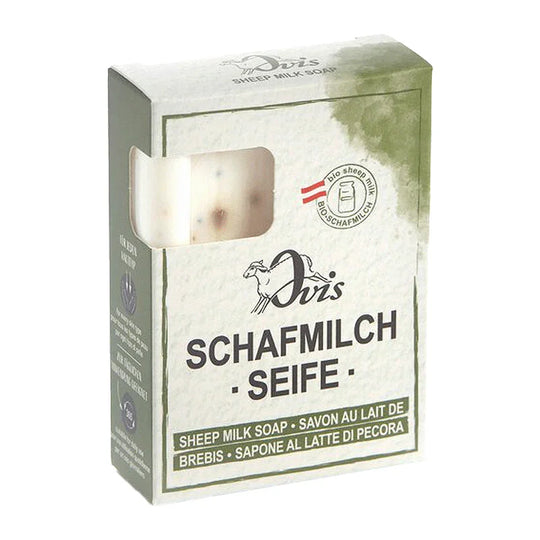Ovis Schafmilchseife Edelweiß, 100% Bio, für die tägliche Dusche, eckig, 100 g, verpackt