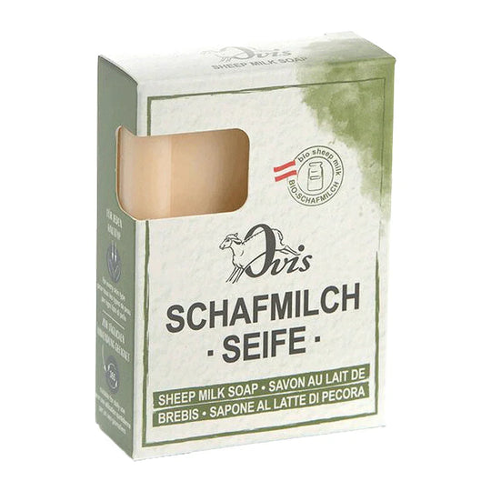 Ovis Schafmilchseife Hanföl, 100% Bio, für die tägliche Dusche, eckig, 100 g, verpackt