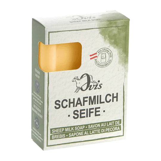 Ovis Schafmilchseife Kurkuma-Honig, 100% Bio, für die tägliche Dusche, eckig, 100 g, verpackt