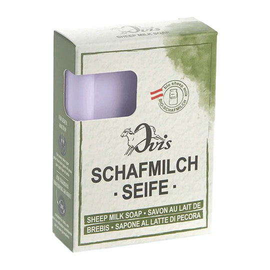 Ovis Schafmilchseife Lavendel, 100% Bio, für die tägliche Dusche, eckig, 100 g, verpackt