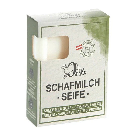 Ovis Schafmilchseife Milde Reinheit, 100% Bio, für die tägliche Dusche, eckig, 100 g, verpackt