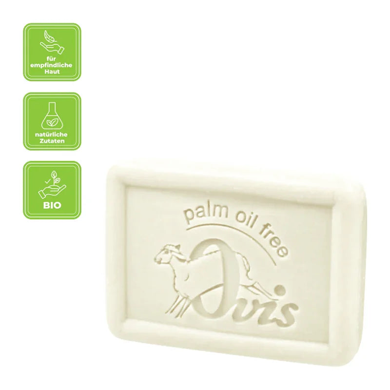 Ovis Schafmilchseife Milde Reinheit – 100g, Mit Mandelöl & Shea Butter, Ohne Parfüm, Für Empfindliche Haut