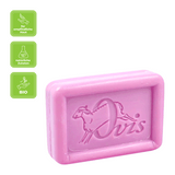 Ovis Schafmilchseife Passionsblume, 100% Bio, für die tägliche Dusche, eckig, 100 g, verpackt - luterna.de