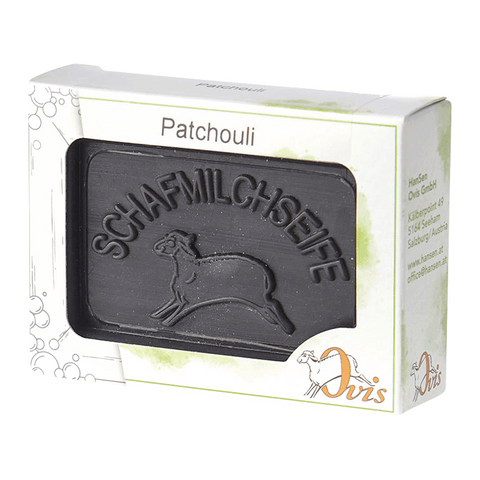 Ovis Schafmilchseife Patchouli, 100% Bio, für die tägliche Dusche, eckig, 100 g, verpackt - luterna.de