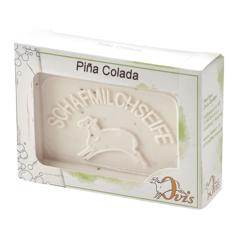 Ovis Schafmilchseife Piña Colada, 100% Bio, für die tägliche Dusche, eckig, 100 g, verpackt - luterna.de