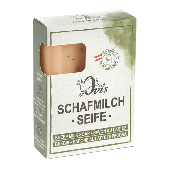 Ovis Schafmilchseife Quitte-Zimt, 100% Bio, für die tägliche Dusche, eckig, 100 g, verpackt