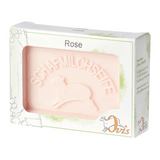 Ovis Schafmilchseife Rose, 100% Bio, für die tägliche Dusche, eckig, 100 g, verpackt - luterna.de