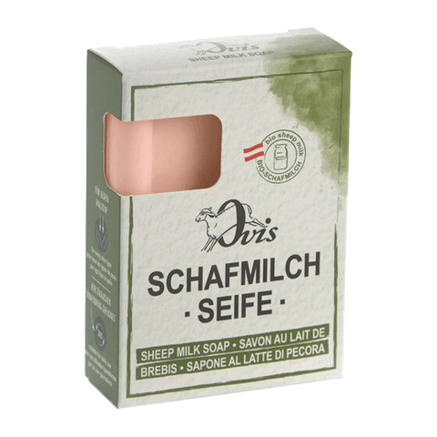 Ovis Schafmilchseife Rose, 100% Bio, für die tägliche Dusche, eckig, 100 g, verpackt