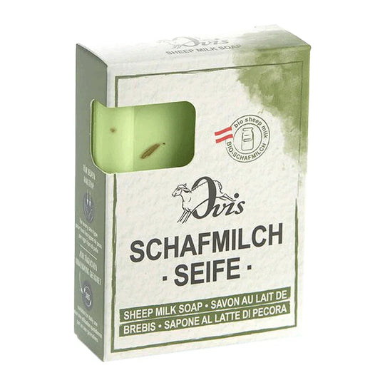 Ovis Schafmilchseife Rosmarin-Orange, 100% Bio, für die tägliche Dusche, eckig, 100 g, verpackt
