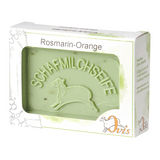 Ovis Schafmilchseife Rosmarin-Orange, 100% Bio, für die tägliche Dusche, eckig, 100 g, verpackt