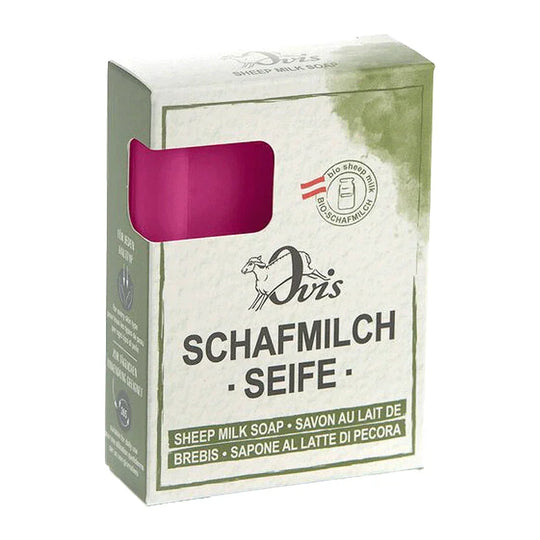 Ovis Schafmilchseife Waldbeere, 100% Bio, für die tägliche Dusche, eckig, 100 g, verpackt