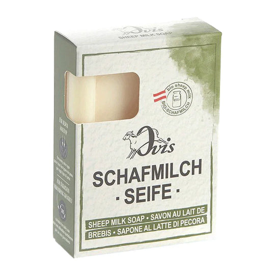 Ovis Schafmilchseife Wiesenduft, 100% Bio, für die tägliche Dusche, eckig, 100 g, verpackt
