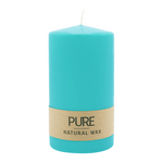 PURE NATURAL WAX, Eisblau, Stumpenkerze, WENZEL, 130/70 mm, Brenndauer ca. 47h, 100% plastikfrei