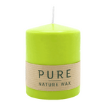 PURE NATURAL WAX, Limone, Stumpenkerze, WENZEL, 90/70 mm, Brenndauer ca. 30h, 100% plastikfrei
