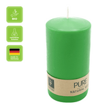 PURE NATURAL WAX, Softgrün, Stumpenkerze, WENZEL, 130/70 mm, Brenndauer ca. 47h, 100% plastikfrei