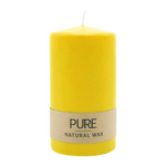 PURE NATURAL WAX, Zitrone, Stumpenkerze, WENZEL, 130/70 mm, Brenndauer ca. 47h, 100% plastikfrei
