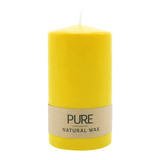 PURE NATURAL WAX, Zitrone, Stumpenkerze, WENZEL, 130/70 mm, Brenndauer ca. 47h, 100% plastikfrei
