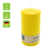 PURE NATURAL WAX, Zitrone, Stumpenkerze, WENZEL, 130/70 mm, Brenndauer ca. 47h, 100% plastikfrei