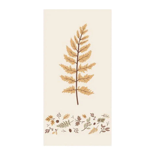 Papierservietten „Farnblatt & Blattborte“, 40x40 cm, dekorativ, Ib Laursen, 16 Stück