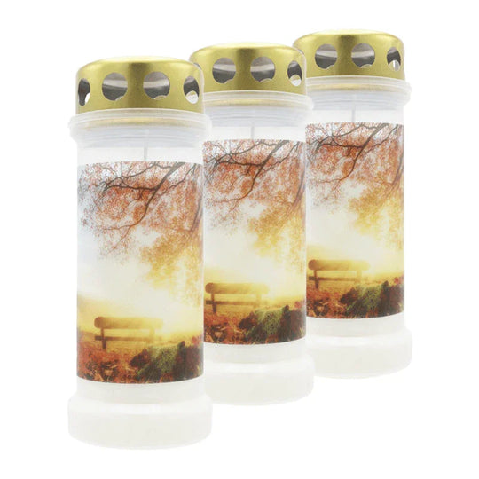 BOLSIUS-Motivkerze "Herbst", 67/173 mm, Brenndauer ca. 60h, Lieferumfang 3 Stück